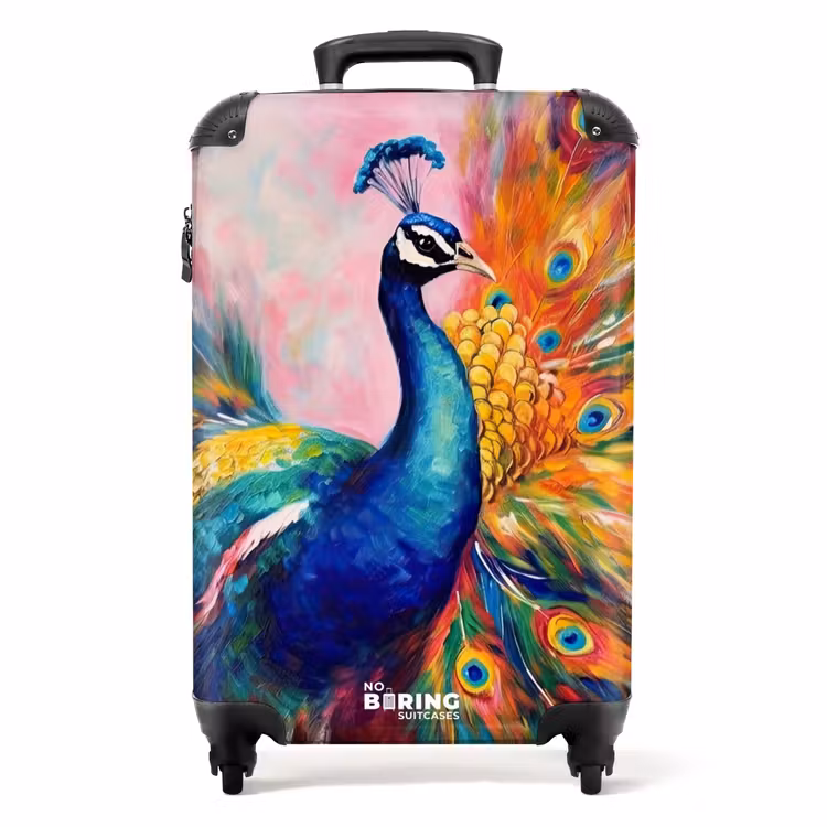 Valise - Portrait coloré d'un paon à l'huile — 1