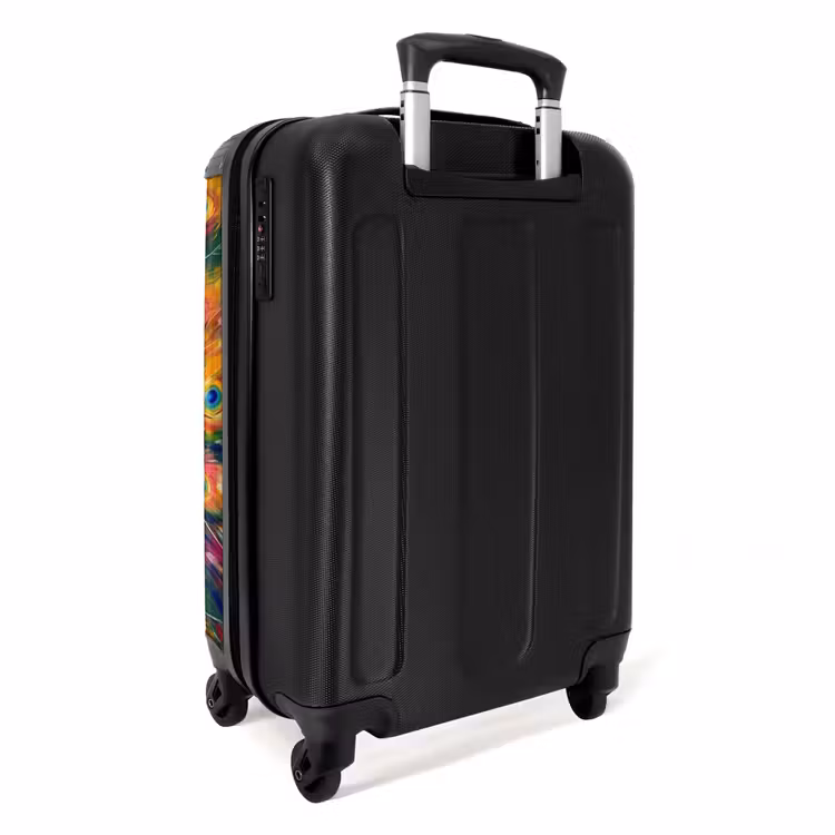 Valise - Portrait coloré d'un paon à l'huile — 3