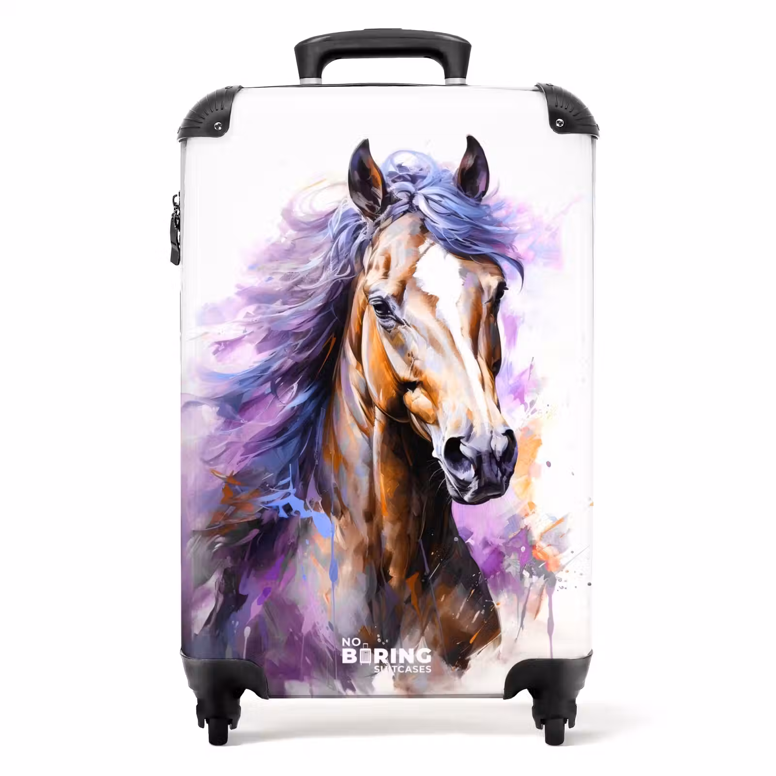 Valise - Cheval aquarelle avec crinière violette — 1