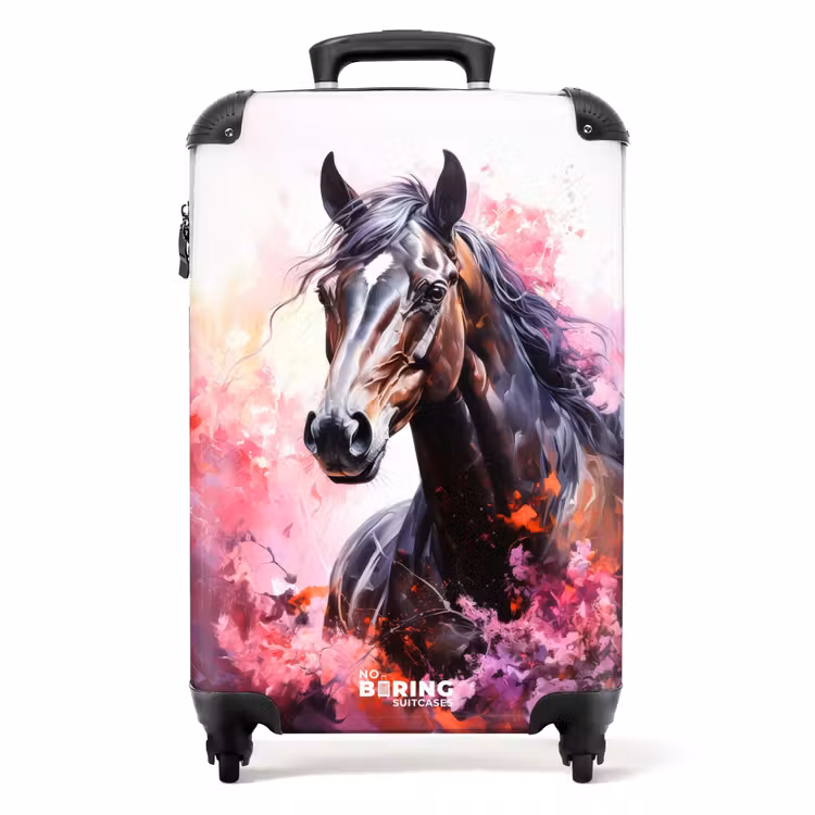 Valise - Aquarelle d'un cheval en explosion de couleurs — 1
