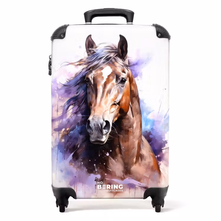 Valise - Cheval à l'aquarelle avec des éclaboussures colorées — 1