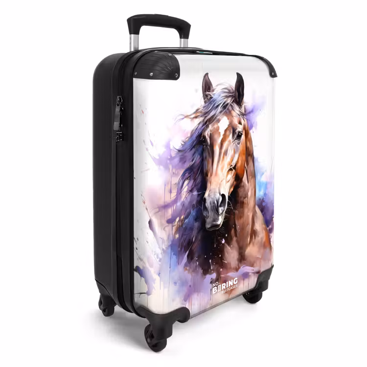 Valise - Cheval à l'aquarelle avec des éclaboussures colorées — 2