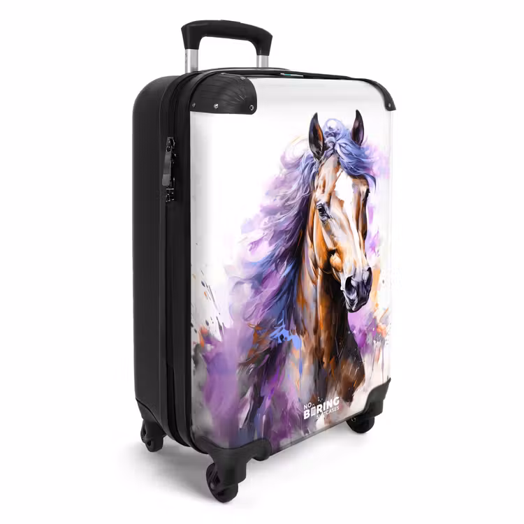 Valise - Cheval aquarelle avec crinière violette — 2