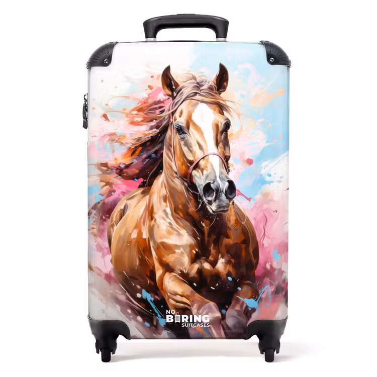 Valise - Cheval au galop sur fond coloré — 1