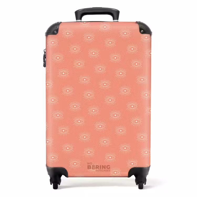 Valise - Boho - Motif rose saumon — 1