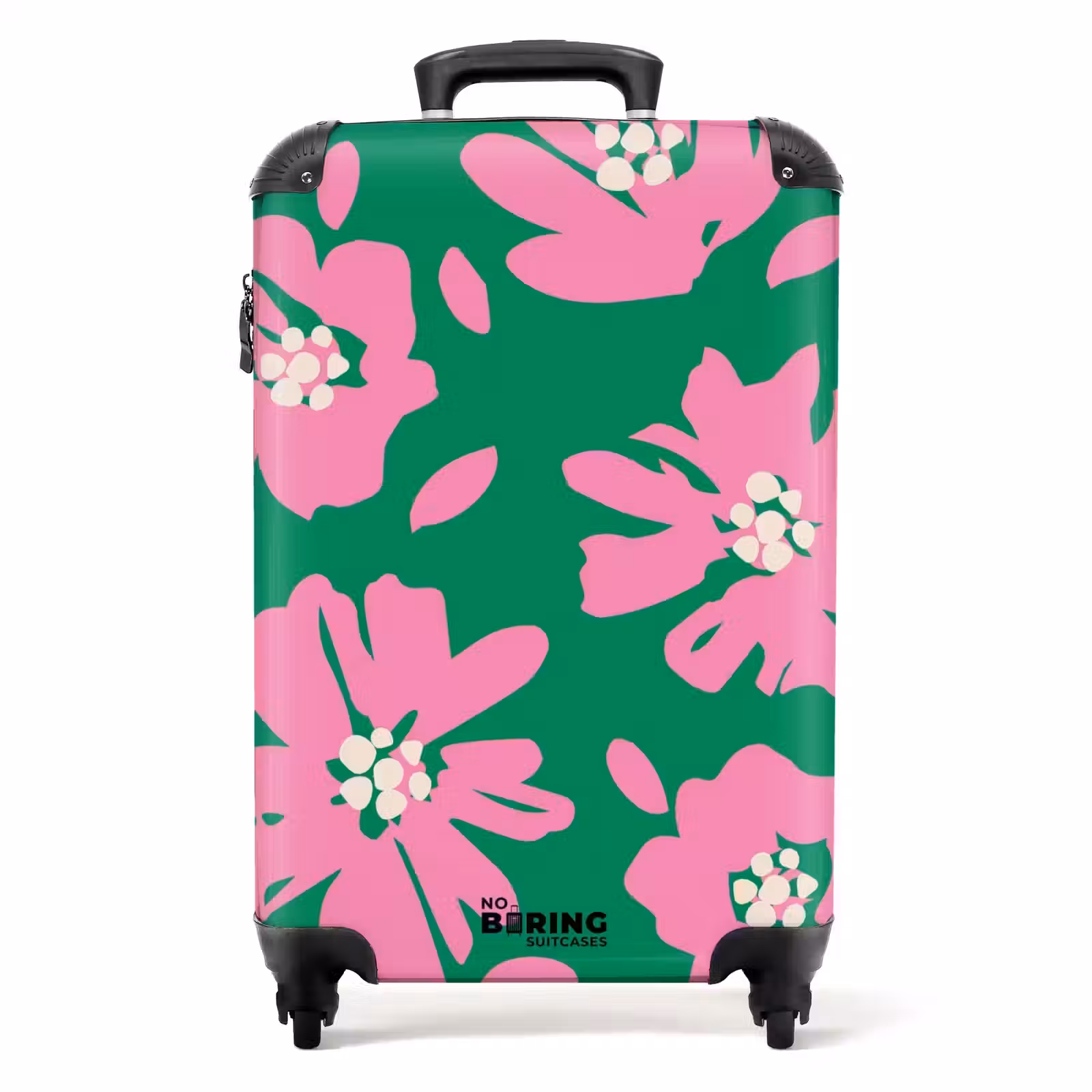 Valise - Fleurs pastel - Rose et vert — 1