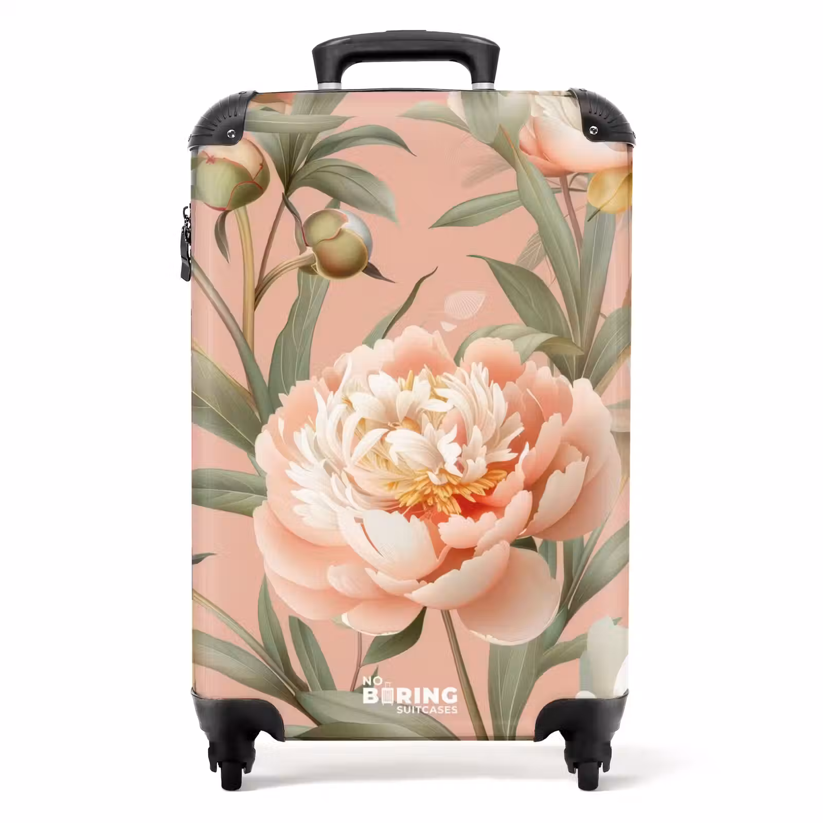 Valise - Fleurs vintage - Pivoines rose tendre — 1