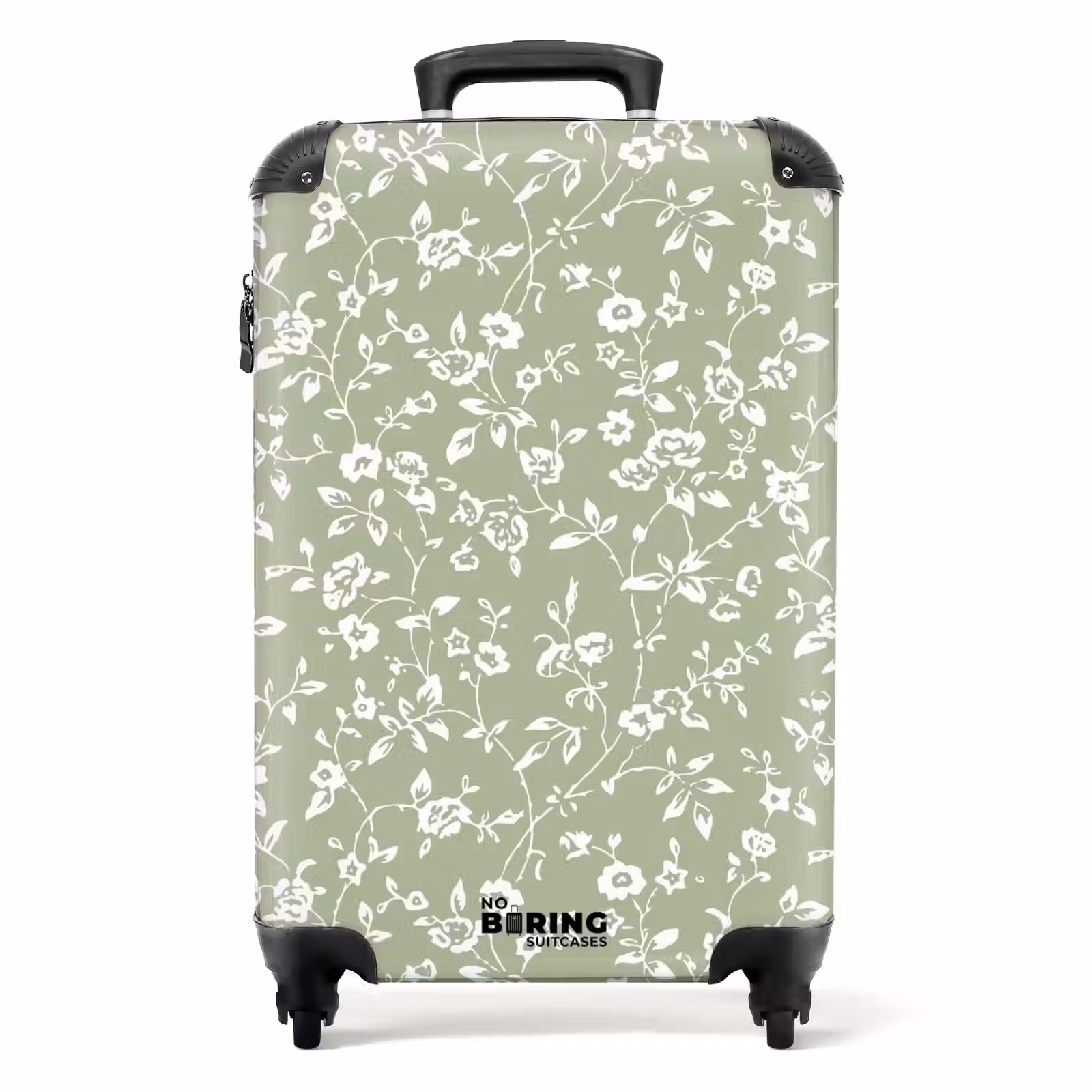Valise - Motif floral vintage - Vert clair — 1
