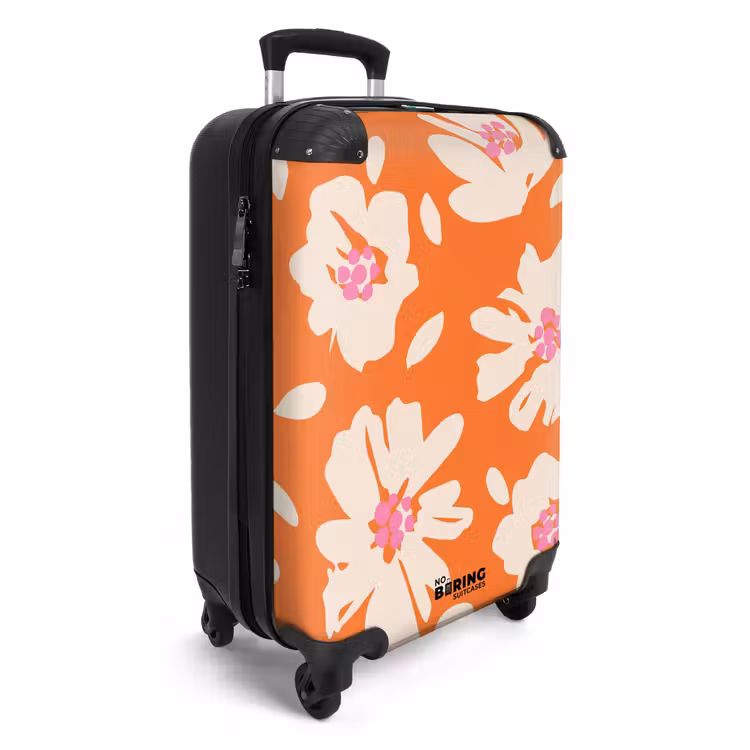 Valise - Fleurs pastel - Crème et orange — 2