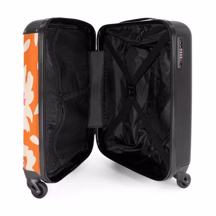 Valise - Fleurs pastel - Crème et orange — 4