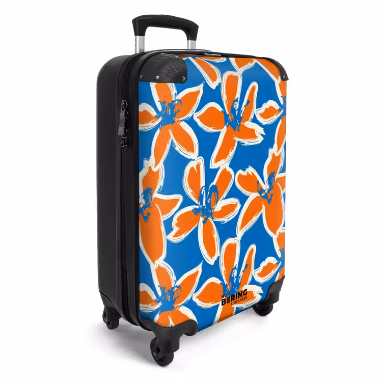 Valise - Fleurs pastel - Orange et bleu — 2