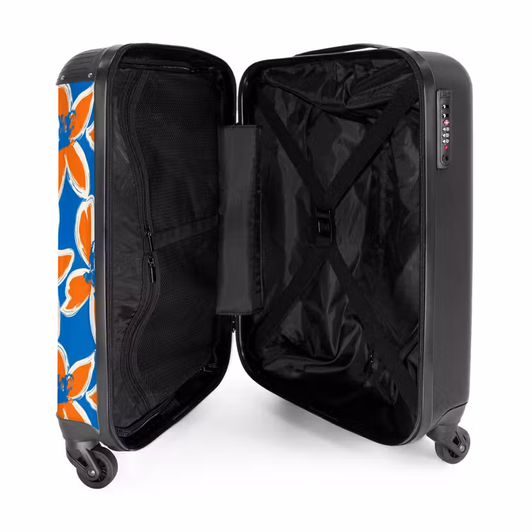 Valise - Fleurs pastel - Orange et bleu — 4