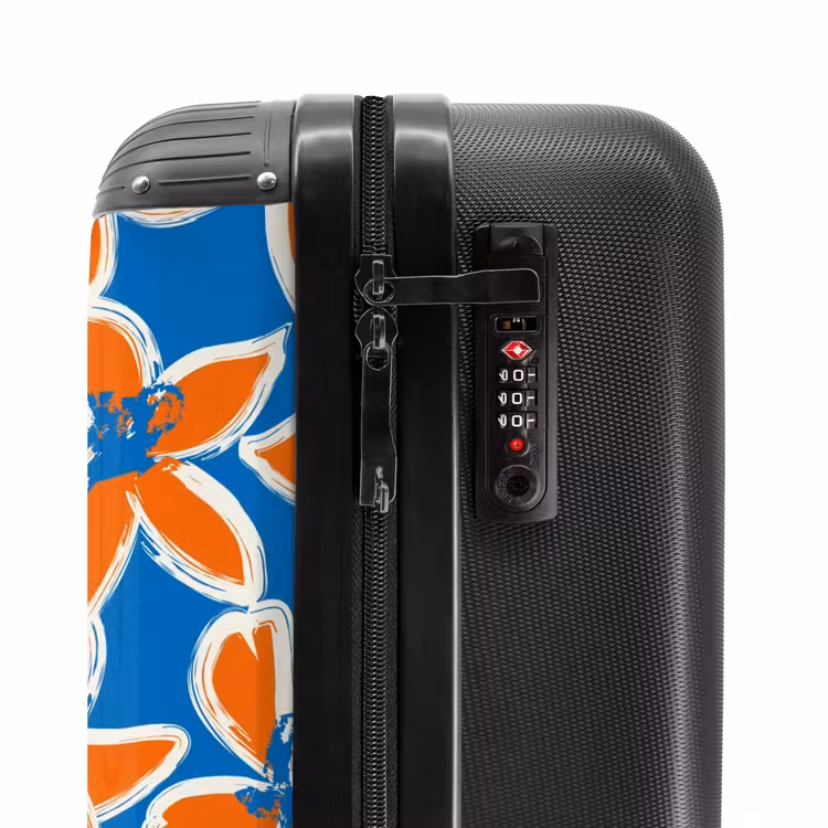 Valise - Fleurs pastel - Orange et bleu — 5