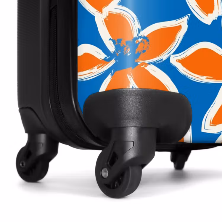 Valise - Fleurs pastel - Orange et bleu — 6