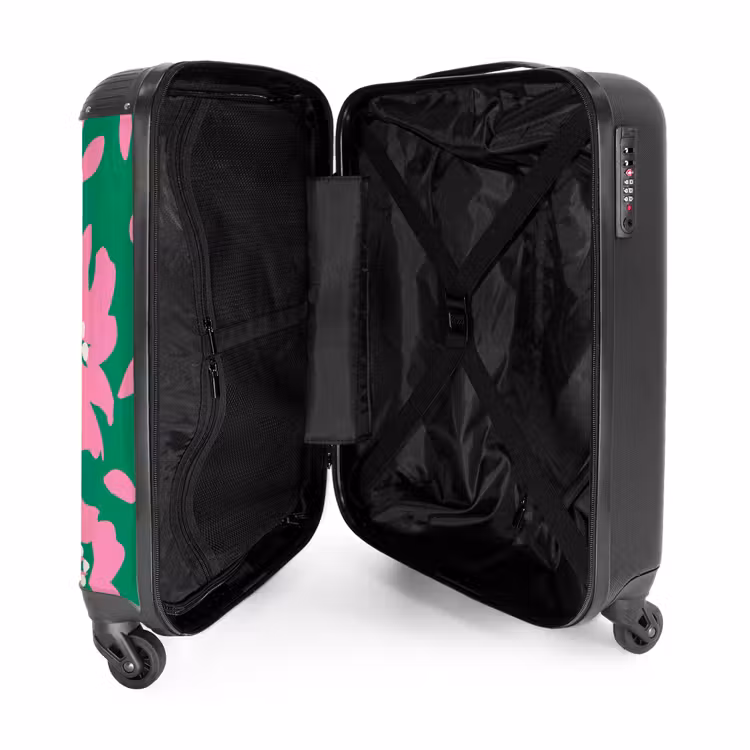 Valise - Fleurs pastel - Rose et vert — 4