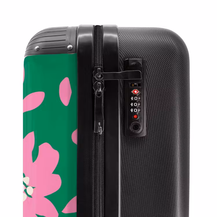 Valise - Fleurs pastel - Rose et vert — 5
