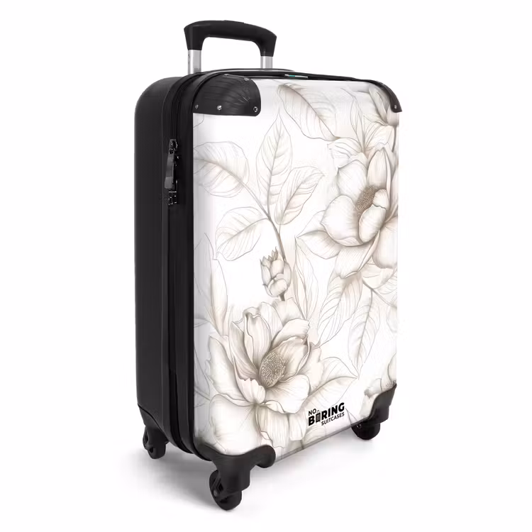 Valise - Fleurs vintage - beige et blanc crème — 2