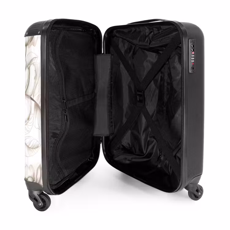 Valise - Fleurs vintage - beige et blanc crème — 4