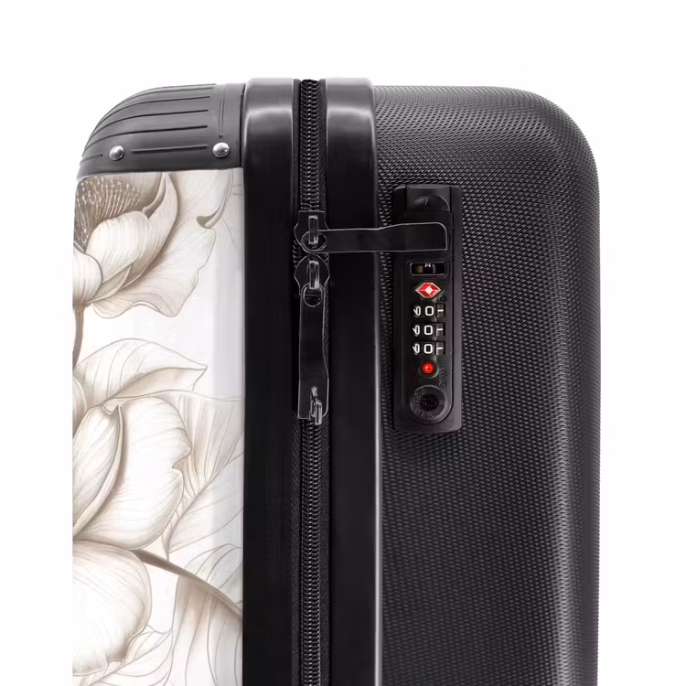 Valise - Fleurs vintage - beige et blanc crème — 5