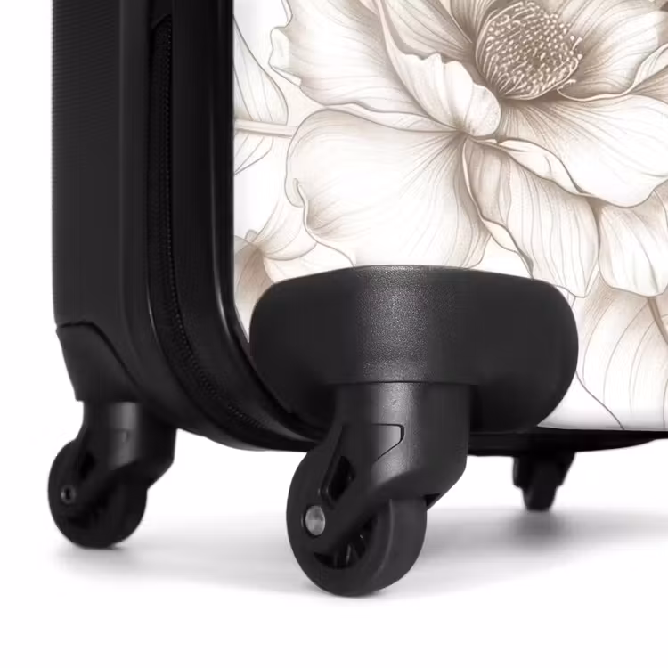 Valise - Fleurs vintage - beige et blanc crème — 6
