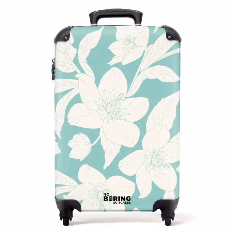Valise - Fleurs vintage - Bleu clair — 1