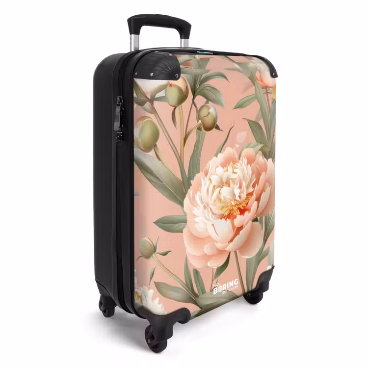 Valise - Fleurs vintage - Pivoines rose tendre — 2