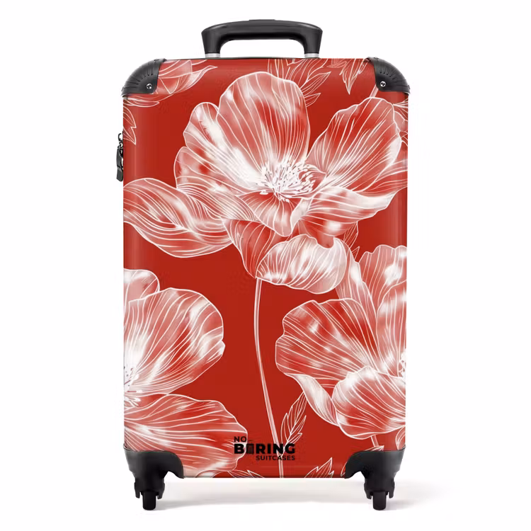 Valise - Fleurs vintage - Rouge — 1