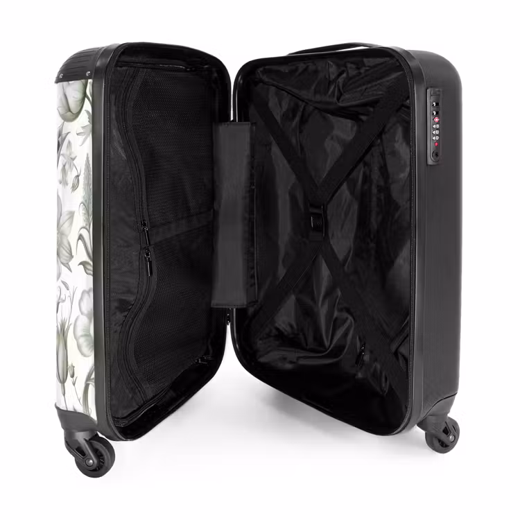 Valise - Fleurs vintage - vert clair et blanc — 4