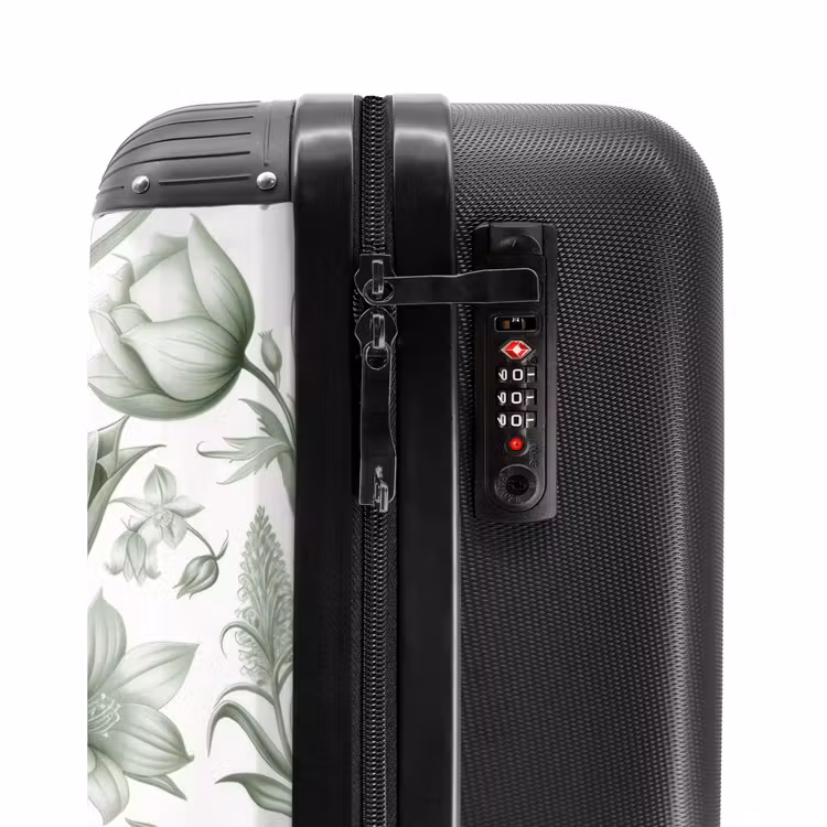Valise - Fleurs vintage - vert clair et blanc — 5