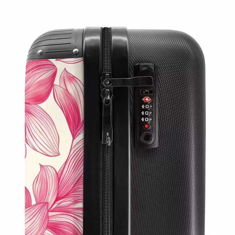 Valise - Motif floral vintage - Rose et crème — 5