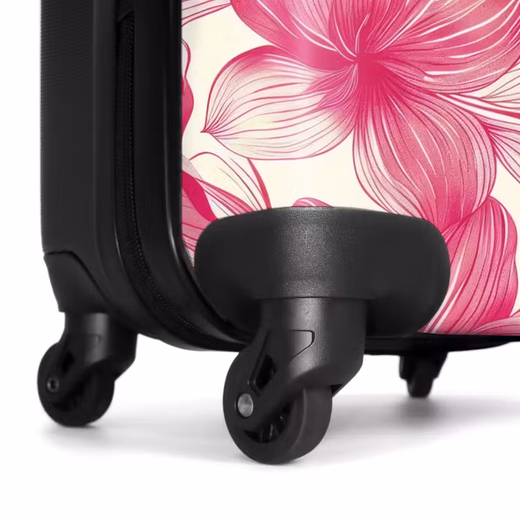 Valise - Motif floral vintage - Rose et crème — 6