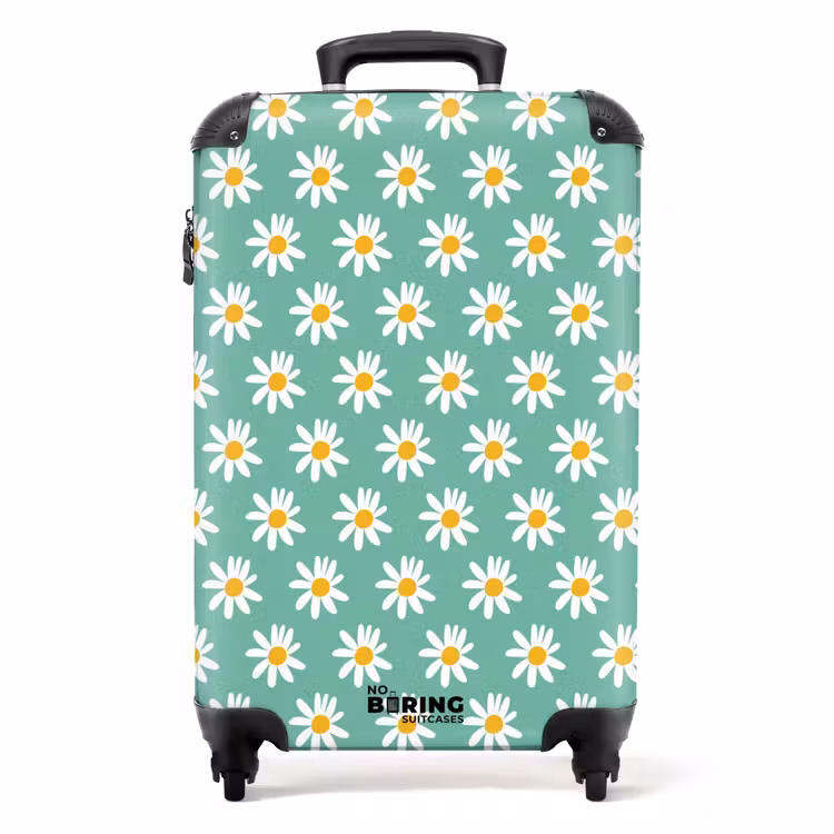 Valise - Motif floral vintage - Vert — 1