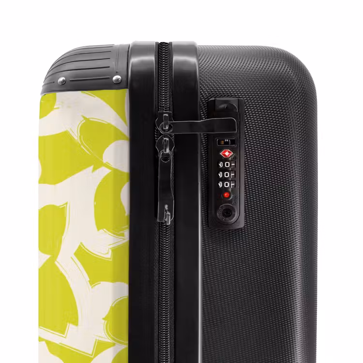 Valise - Motif floral vintage - Vert citron — 5