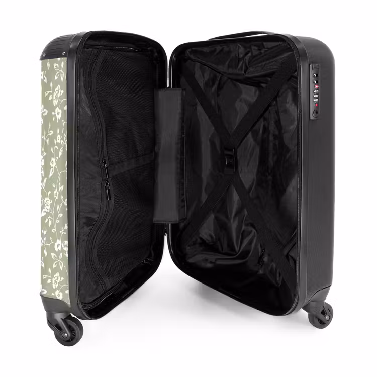 Valise - Motif floral vintage - Vert clair — 4
