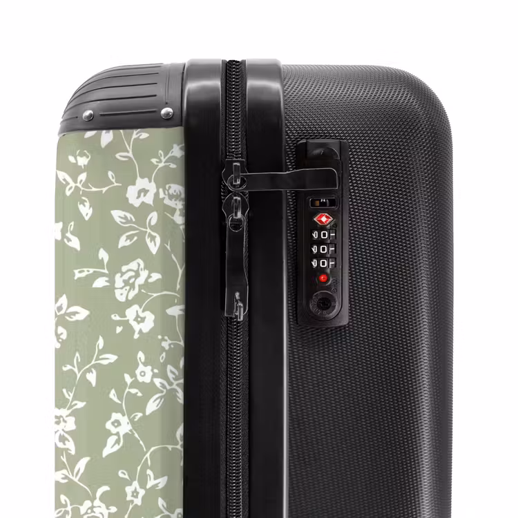 Valise - Motif floral vintage - Vert clair — 5