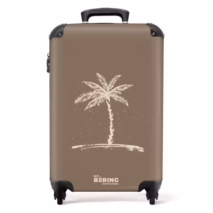 Valise - Palmiers - Palmier sur fond brun taupe — 1