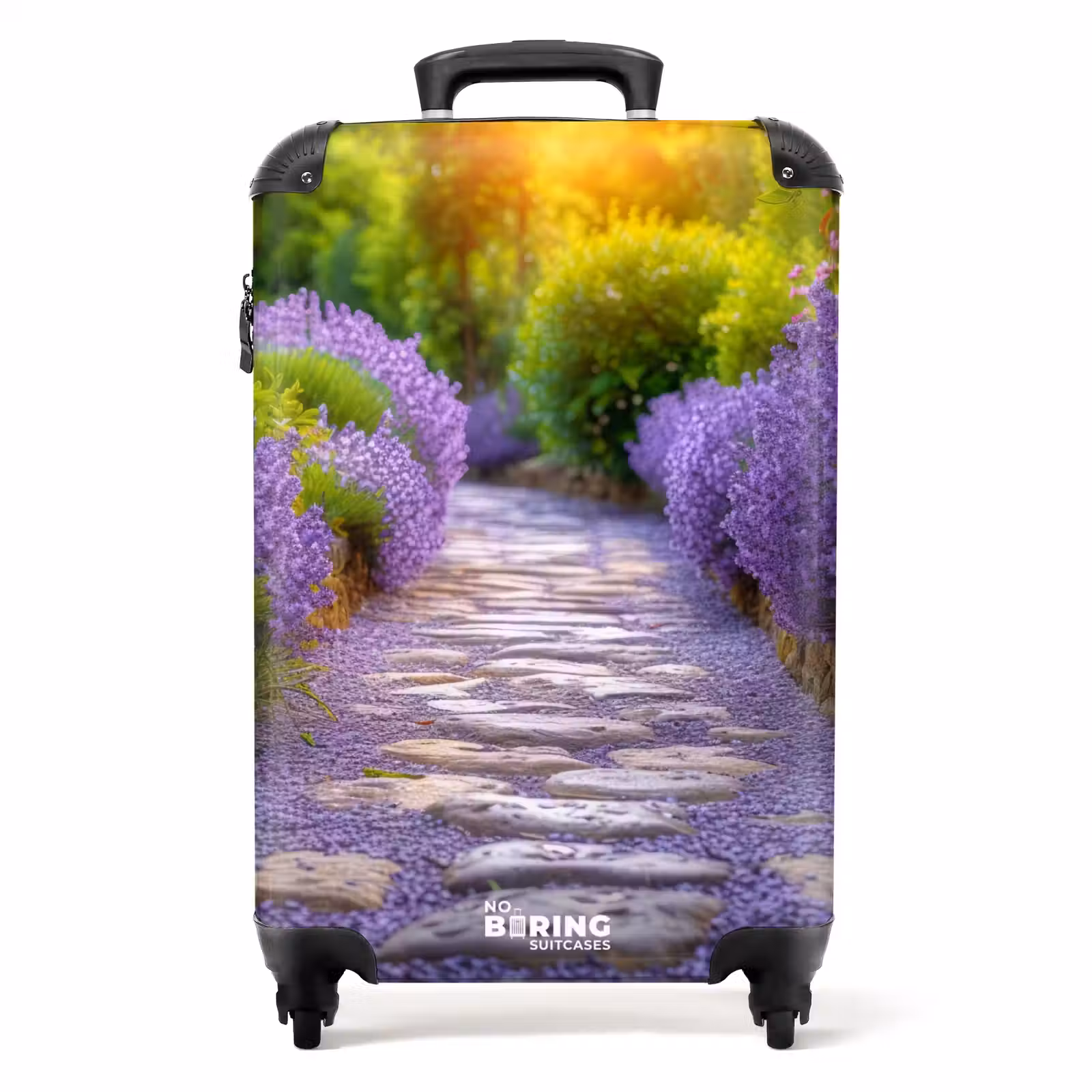 Valise - Chemin avec des buissons de lavande violette — 1