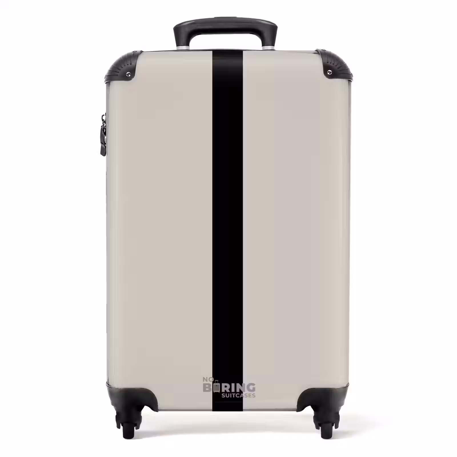 Valise - Minimal - Beige clair avec une rayure noire — 1