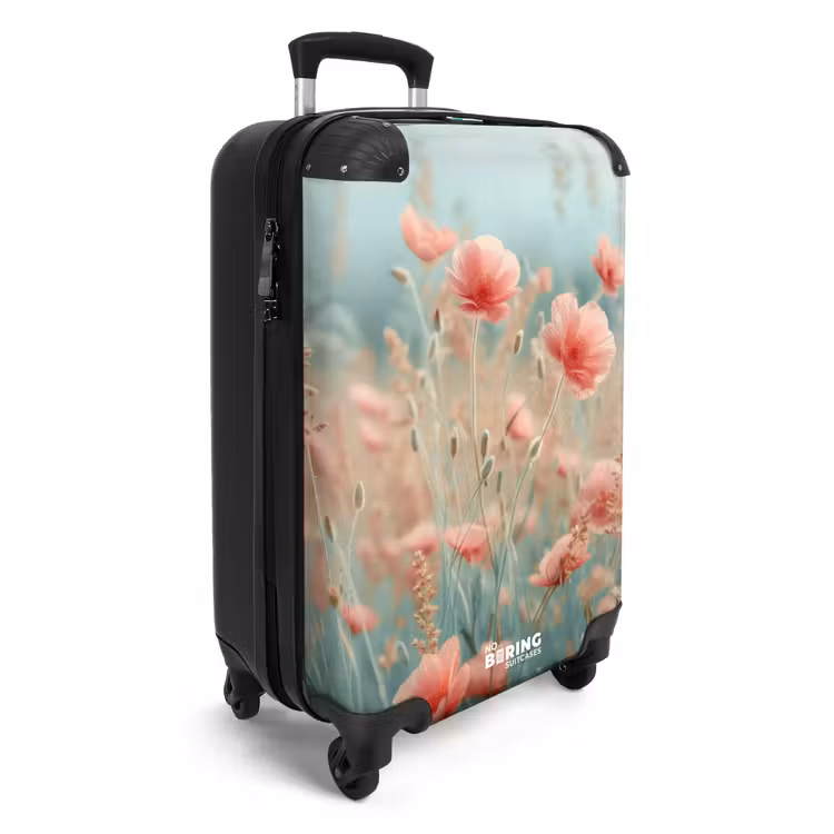 Valise - Champ de fleurs avec coquelicots roses — 2