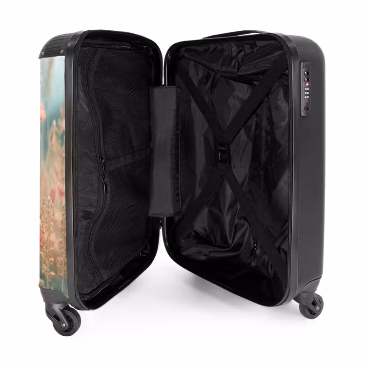 Valise - Champ de fleurs avec coquelicots roses — 4