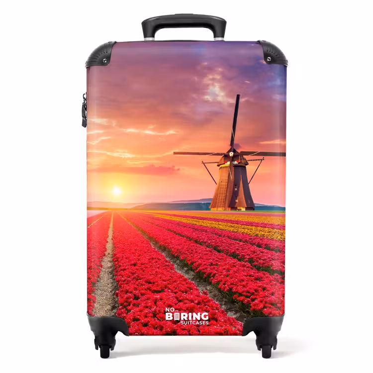 Valise - Champ de fleurs avec un moulin à vent — 1
