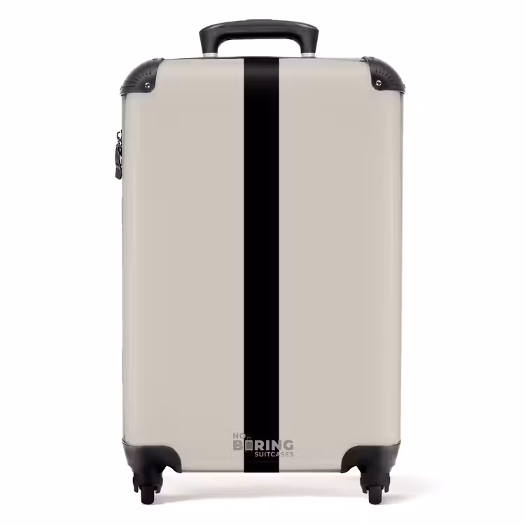 Valise - Minimal - Beige clair avec une rayure noire — 1