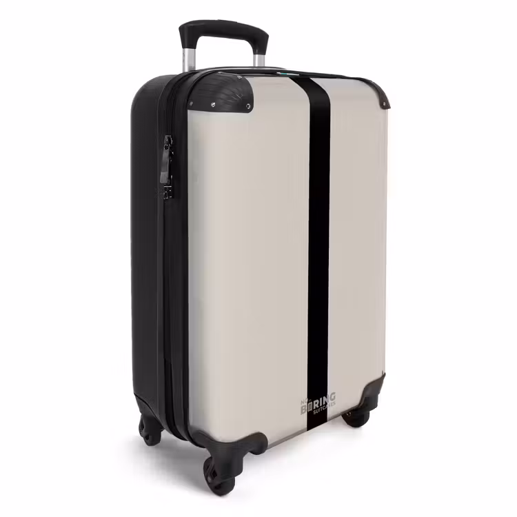Valise - Minimal - Beige clair avec une rayure noire — 2