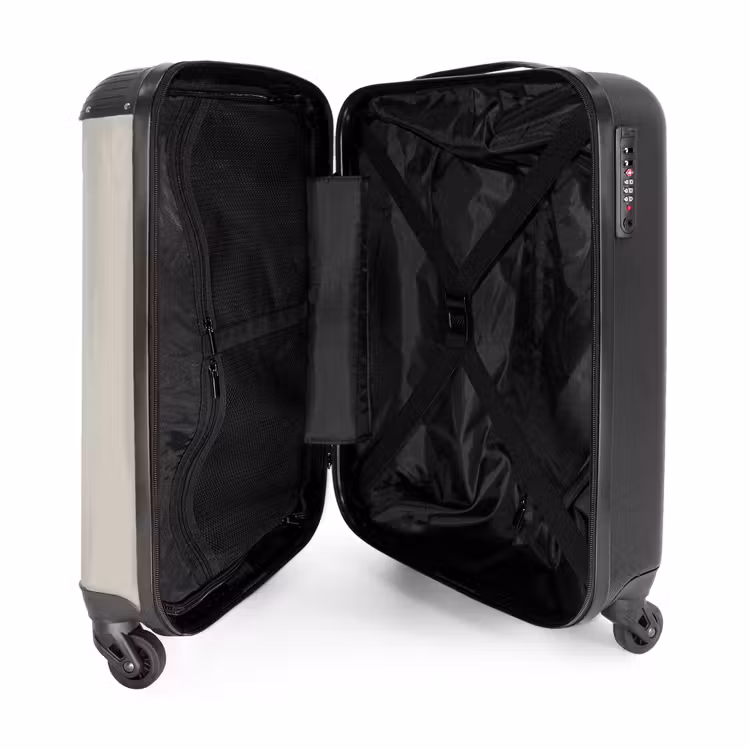 Valise - Minimal - Beige clair avec une rayure noire — 4
