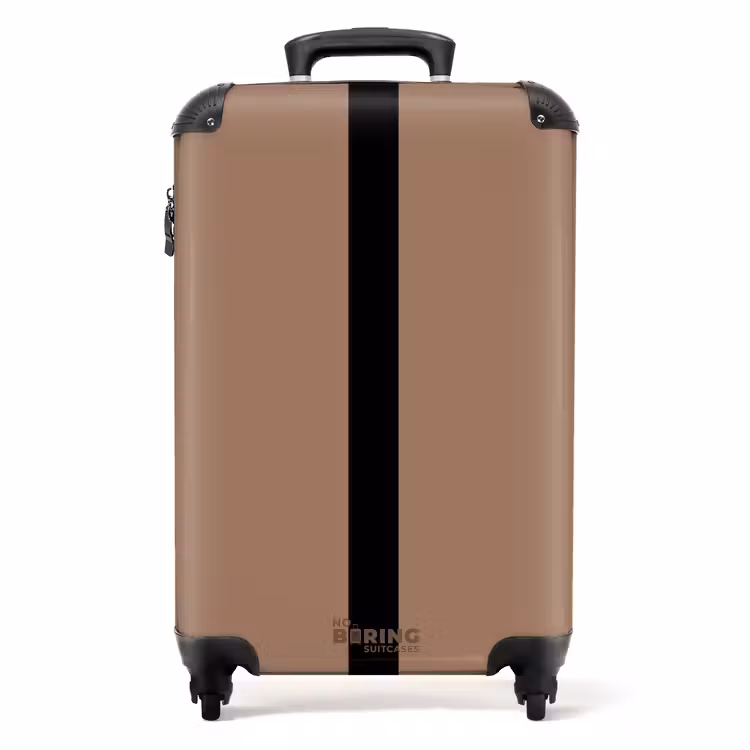 Valise - Minimal - Marron chaud avec une rayure noire — 1