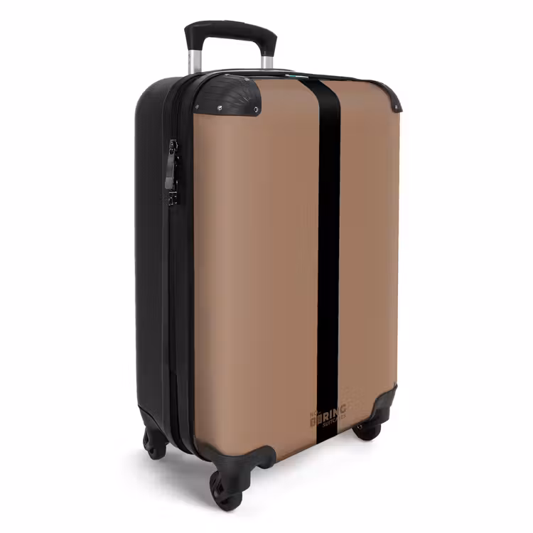 Valise - Minimal - Marron chaud avec une rayure noire — 2