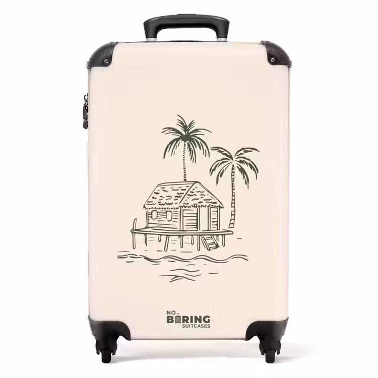 Valise - Palmiers - Île sur fond crème — 1