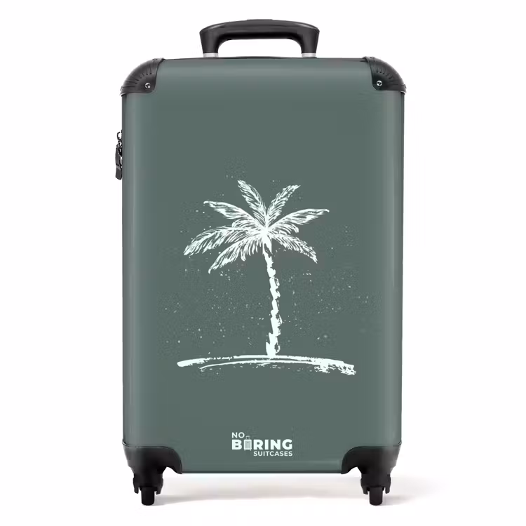 Valise - Palmiers - Palmier sur fond vert sauge — 1