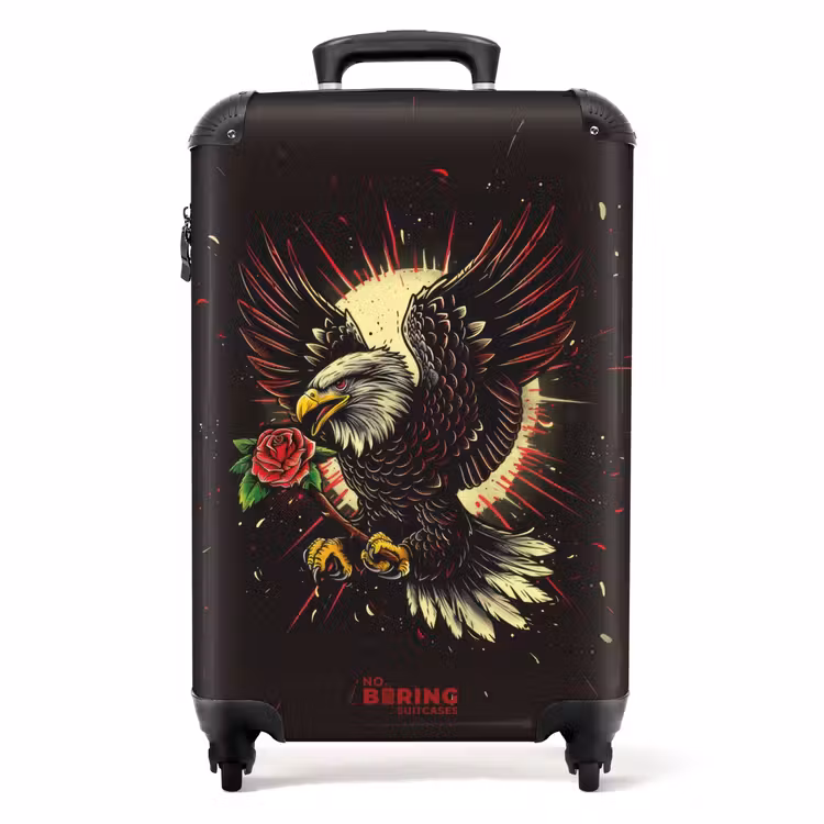 Valise - Style de tatouage - L'aigle et la rose — 1
