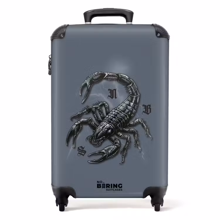 Valise - Style de tatouage- Scorpion réaliste sur fond gris — 1